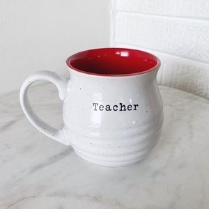 Sheffield Home Teacher Red Cream Ceramic Pottery Mug Cup